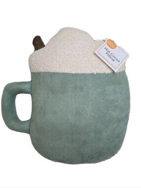Mug of Hot Cocoa Cappuccino Shape Plush Accent Pillow Fall Autumn Harvest Winter